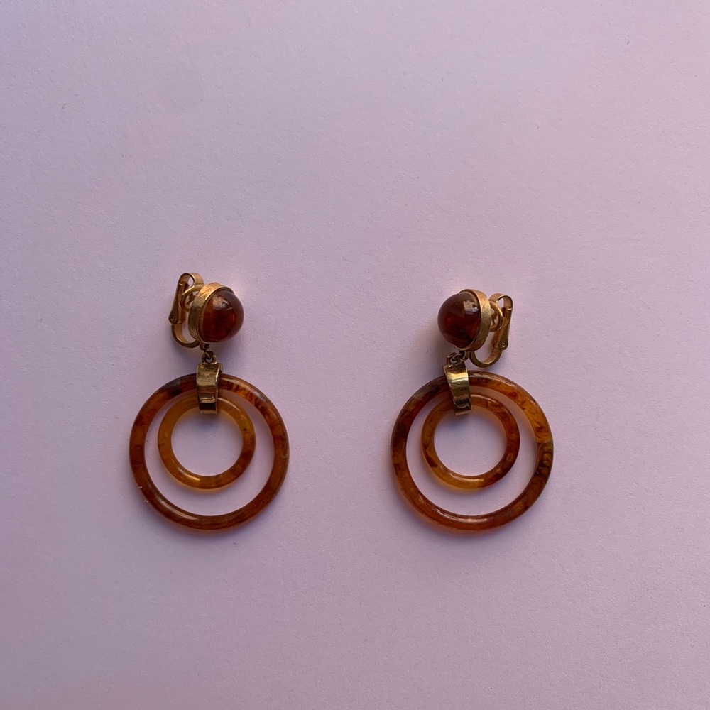 Bacalite Amber Clip on Earrings